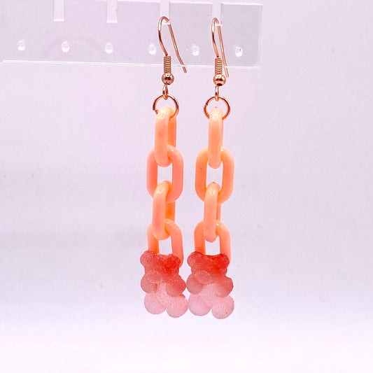 Peach Rings Gummy Bear Earrings