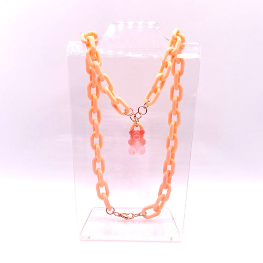 Peach Rings Gummy Bear Necklace